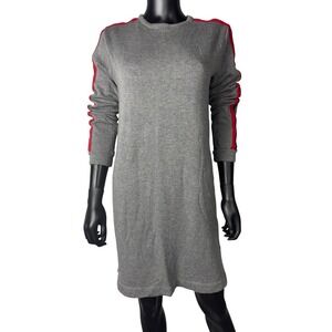 Velvet Gray‎ Long Sleeve Dress with Red and Blue Trim Casual s